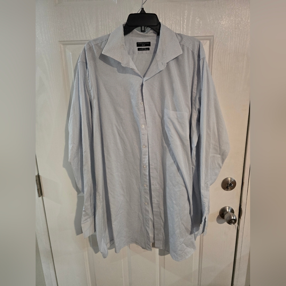 Shaquille O’Neal Tall Button Down Shirt XLT Blue